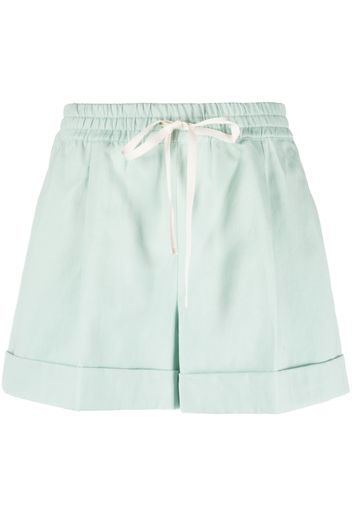 TWINSET pleat-detail drawstring-waist shorts - Verde