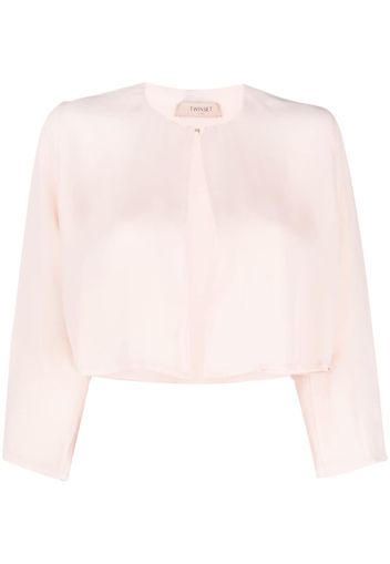 TWINSET chiffon cropped blouse - Rosa