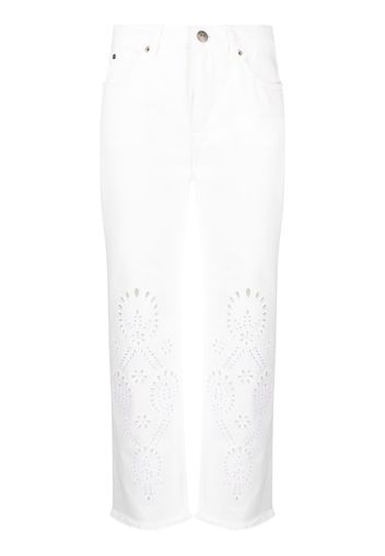 TWINSET high-rise laser-cut straight-leg jeans - Bianco