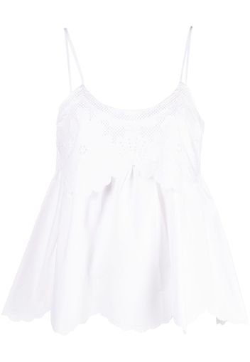 TWINSET broderie anglaise poplin top - Bianco