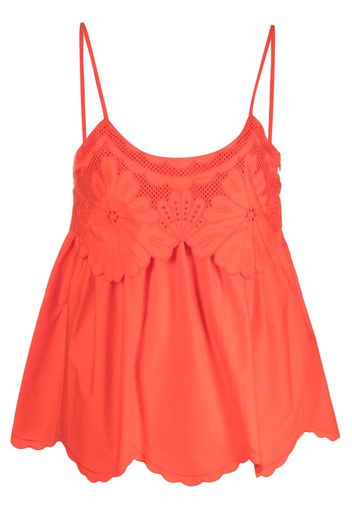 TWINSET broderie anglaise poplin top - Arancione