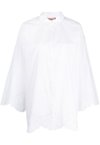 TWINSET scalloped-edge poplin shirt - Bianco