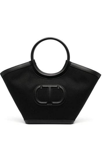 TWINSET Borsa tote con logo goffrato - Nero