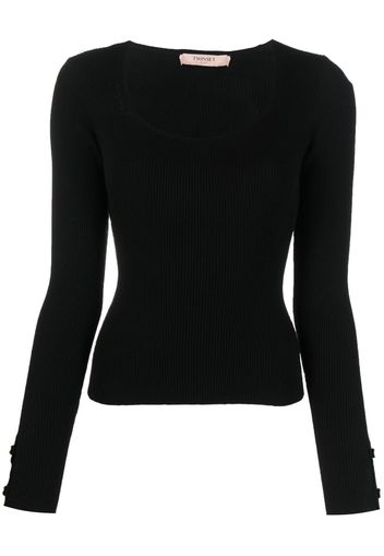 TWINSET scoop-neck ribbed-knit top - Nero