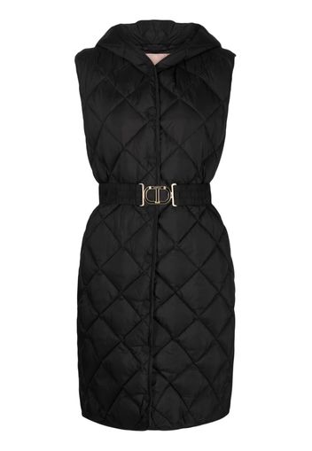 TWINSET Gilet imbottito con cappuccio - Nero