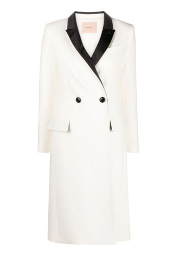 TWINSET Cappotto doppiopetto con revers a contrasto - Bianco