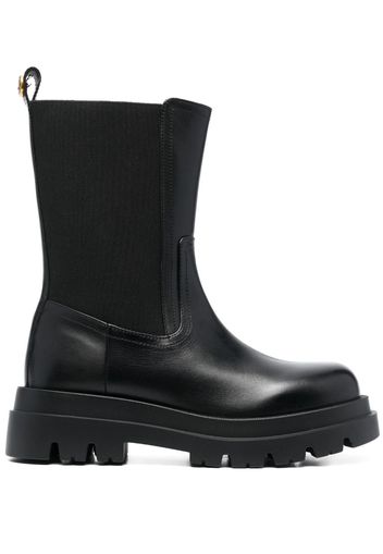 TWINSET ridged-sole leather boots - Nero