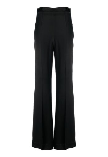 TWINSET satin-finish wide-leg trousers - Nero