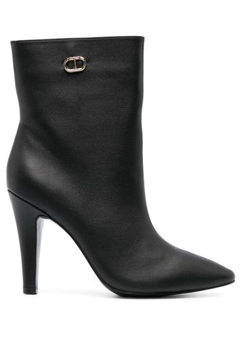 TWINSET 105mm logo-plaque boots - Nero