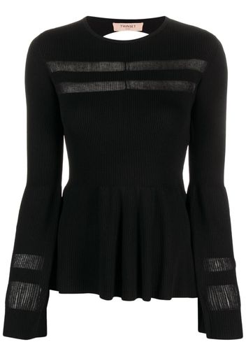 TWINSET semi-sheer panel knitted jumper - Nero