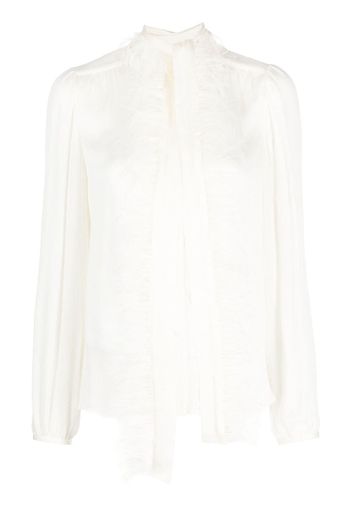 TWINSET layered feather-trim blouse - Toni neutri