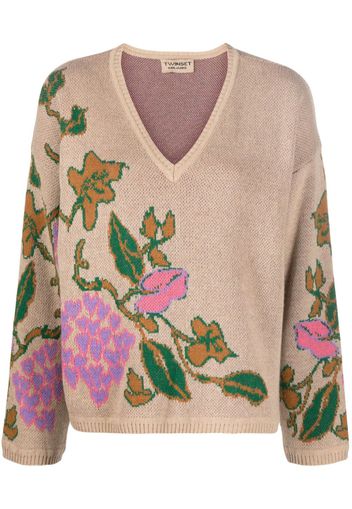 TWINSET floral intarsia-knit jumper - Toni neutri