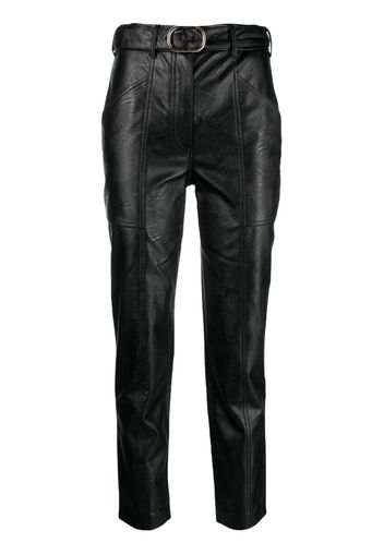 TWINSET buckled faux-leather trousers - Nero