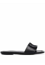 TWINSET logo plaque flat sandals - Nero