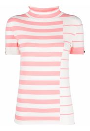 TWINSET stripe-pattern knitted T-shirt - Bianco