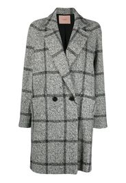 TWINSET double-breasted check-print coat - Nero