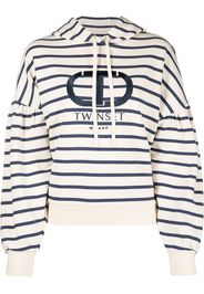 TWINSET logo-print Breton-stripe hoodie - Toni neutri