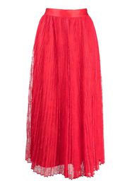 TWINSET lace-trim pleated skirt - Rosso