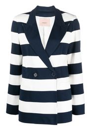 TWINSET stripe-print double-breasted blazer - Blu