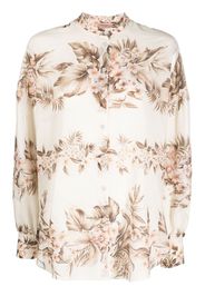 TWINSET floral-print long-sleeved blouse - Toni neutri