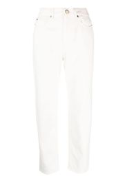 TWINSET embroidered-logo straight-leg denim trousers - Bianco