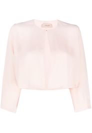 TWINSET chiffon cropped blouse - Rosa