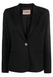 TWINSET Blazer monopetto con logo - Nero