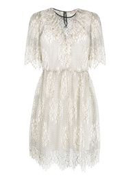 TWINSET floral-lace layered flared dress - Toni neutri