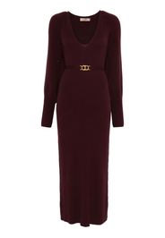 TWINSET Abito lungo a coste - Rosso