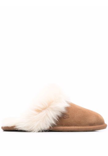 UGG Scuff Sis fur-trimmed slippers - Marrone