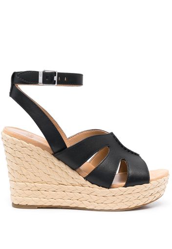 UGG braided-wedge heeled sandals - Nero