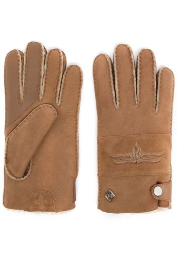 UGG X COTD embroidered-motif gloves - Marrone