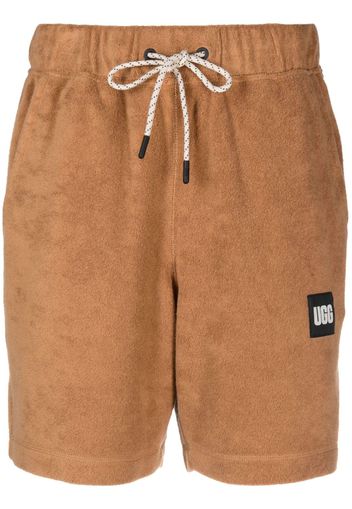 UGG logo-print cotton shorts - Marrone