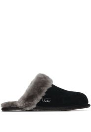 black Scuffette shearling suede slippers