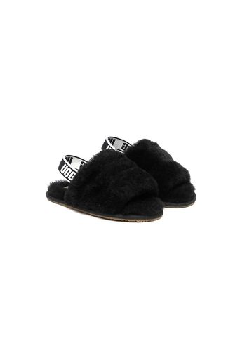 UGG Kids Slippers in finta pelliccia - Nero