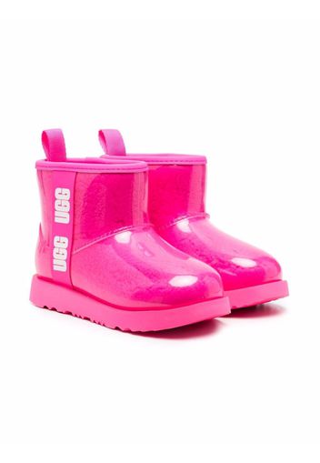 UGG Kids logo-strap detail rain boots - Rosa