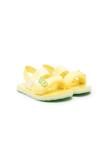 UGG Kids logo-motif slingback sandals - Giallo