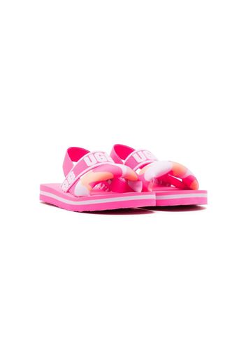 UGG Kids logo-print flat sandals - Rosa