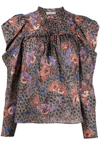 Ulla Johnson Blusa a fiori - Nero