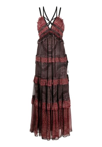 Ulla Johnson Agathe ruffled tiered silk gown - Rosso