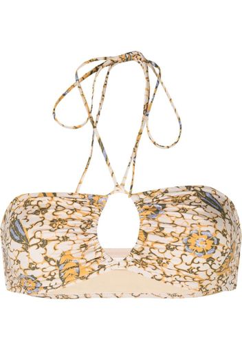 Ulla Johnson Formentara citrus-print bikini top - Toni neutri