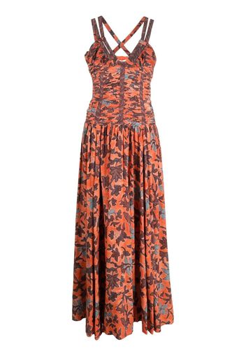 Ulla Johnson ruched-bodice maxi dress - Arancione