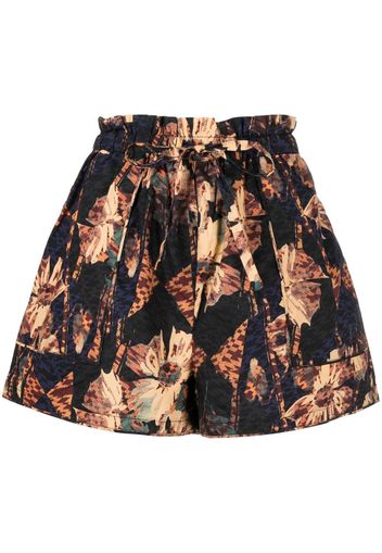 Ulla Johnson Edlyn floral-print drawstring shorts - Marrone