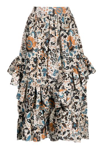 Ulla Johnson Allegra ruffled cotton skirt - Marrone