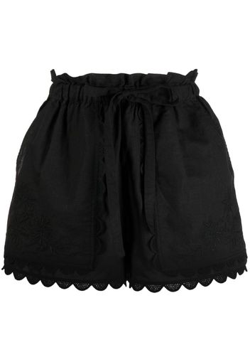 Ulla Johnson Shorts corti con ricamo - Nero