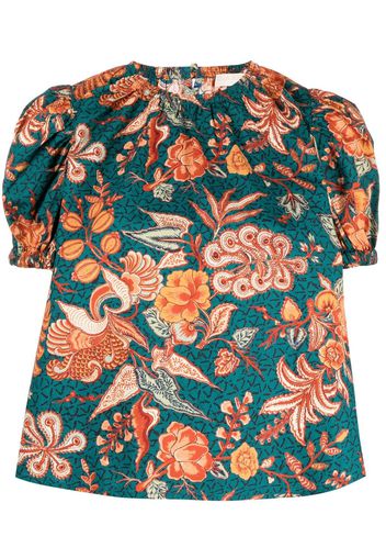 Ulla Johnson Frances floral-print cotton blouse - Verde