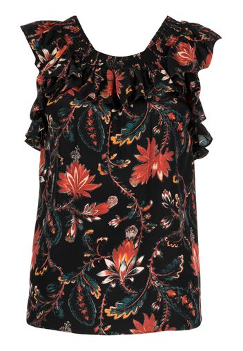 Ulla Johnson Blusa Tulip a fiori - Nero