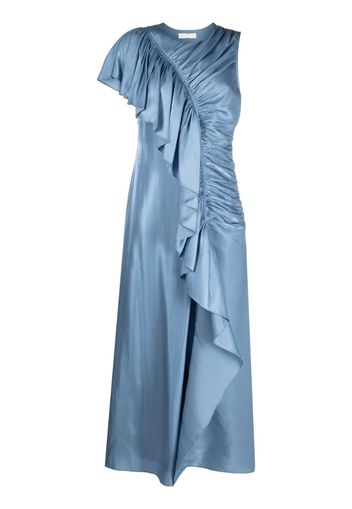 Ulla Johnson ruffle-trim charmeuse long dress - Blu