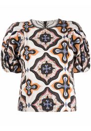 Ulla Johnson Gaia geometric-print cotton blouse - Toni neutri