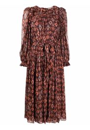 Ulla Johnson Abito midi con stampa - Rosso